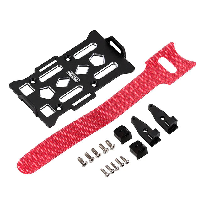 INJORA CNC Aluminum Battery Holder Tray Set with Straps for SCX24