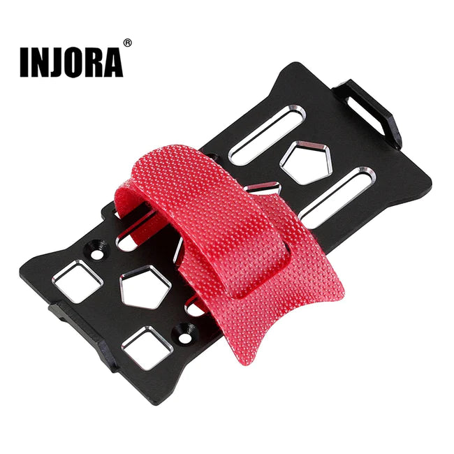 INJORA CNC Aluminum Battery Holder Tray Set with Straps for SCX24