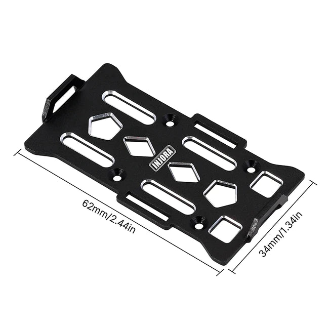 INJORA CNC Aluminum Battery Holder Tray Set with Straps for SCX24