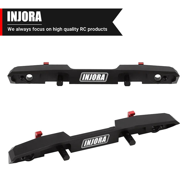 INJORA CNC Aluminum Rear Bumper with Lights for SCX24 Jeep Wrangler JLU