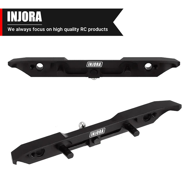 INJORA CNC Aluminum Rear Bumper with Trailer Hitch for SCX24 Jeep Wrangler JLU