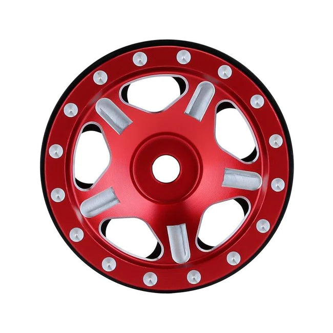 INJORA 1.0" Star Spoke Micro Metal Beadlock Wheel Rims for 1/24 RC Crawlers (4) (W1015)