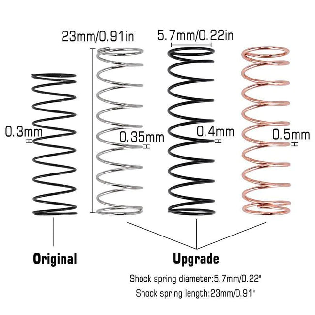 INJORA 3 Sets 23*5.7mm Metal Springs for Axial SCX24 Stock Shocks