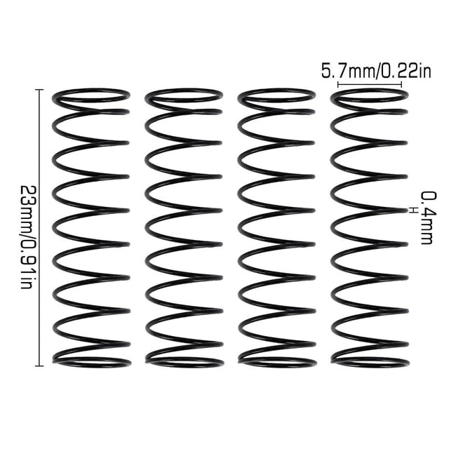 INJORA 3 Sets 23*5.7mm Metal Springs for Axial SCX24 Stock Shocks