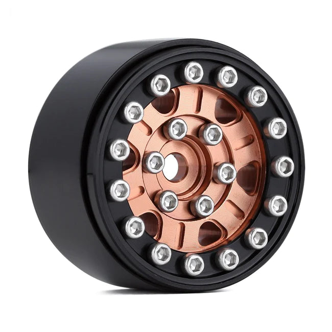 INJORA 1.0" 52*18mm Beadlock Wheel Rims Tires Set for 1/24 RC Crawlers 4PCE W1022-T2410