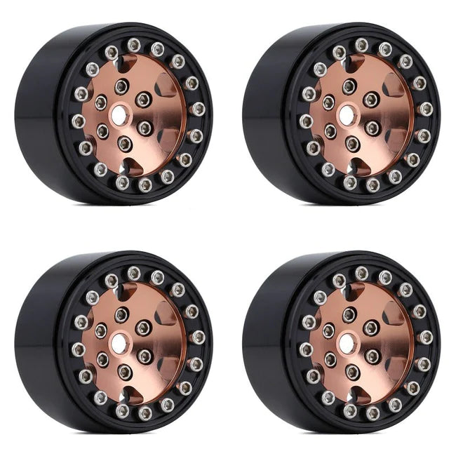 INJORA 1.0" 6-Spokes CNC Beadlock Wheel Rims for 1/24 RC Crawlers 4PCE W1026