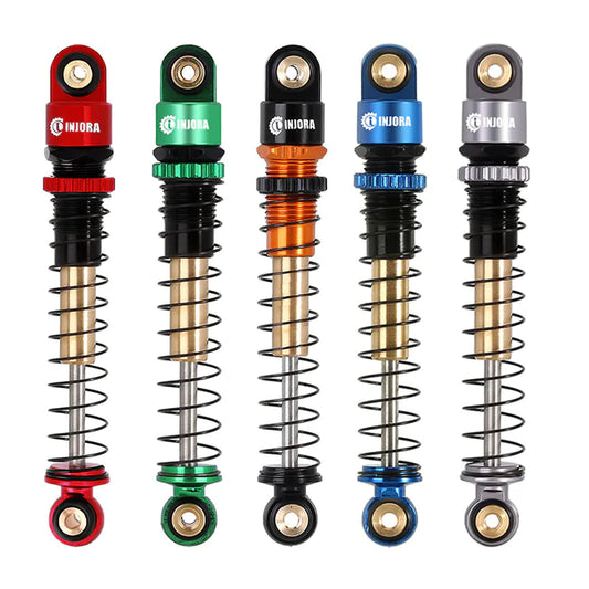 INJORA 43mm Aluminum Threaded Double Barrel Shocks Dampers for Axial SCX24