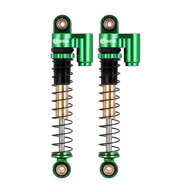 INJORA 43mm Aluminum Threaded Double Barrel Shocks with Fake Reservoir for Axial SCX24