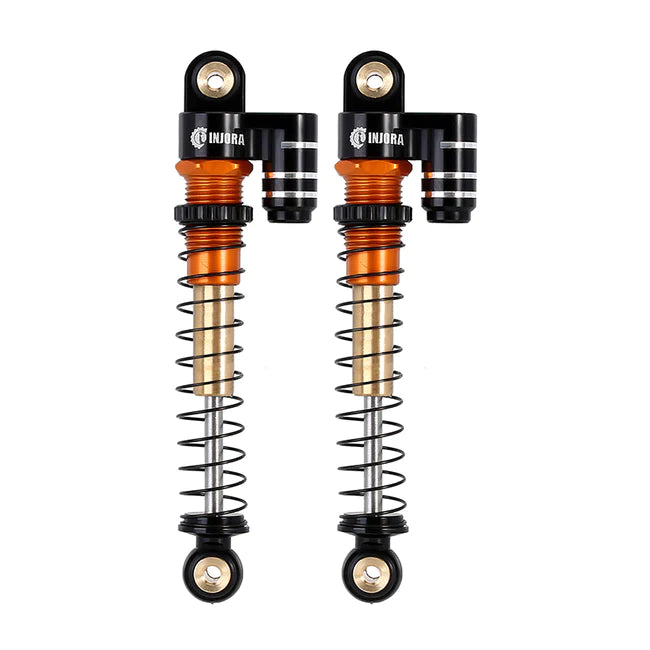 INJORA 43mm Aluminum Threaded Double Barrel Shocks with Fake Reservoir for Axial SCX24