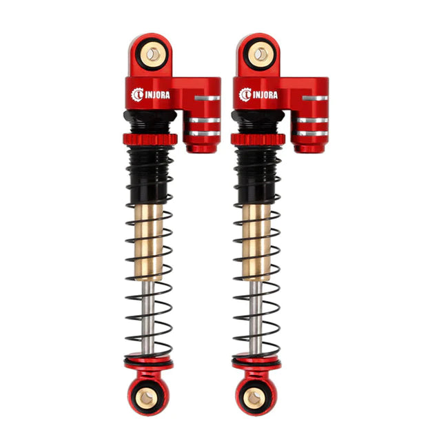 INJORA 43mm Aluminum Threaded Double Barrel Shocks with Fake Reservoir for Axial SCX24