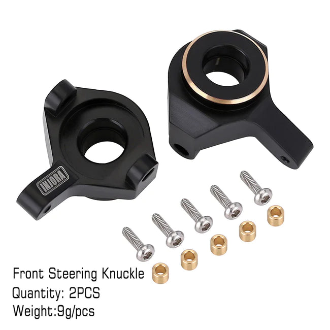 INJORA 2pcs 9g/pcs Black Brass Front Steering Knuckles Counter Weights For SCX24 AX24