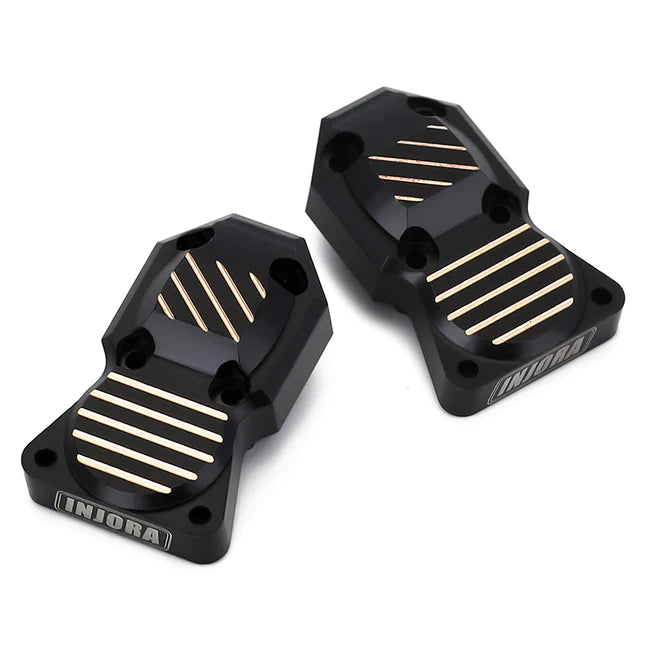 INJORA 2pcs 10g/pcs Black Brass Diff Covers For Axial SCX24 Front and Rear Axles