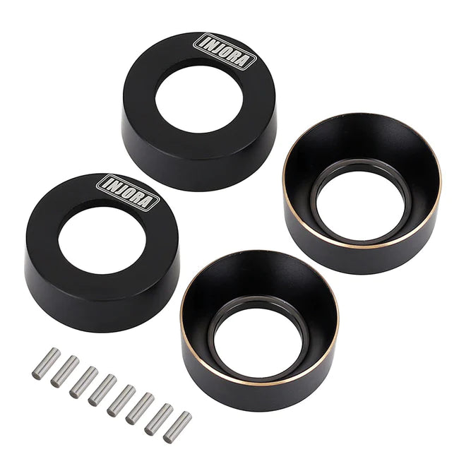 INJORA 4pcs 10g/pcs Black Brass Wheel Weights for Original Axial SCX24