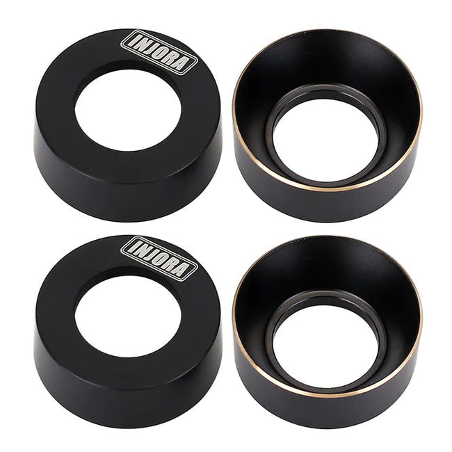 INJORA 4pcs 10g/pcs Black Brass Wheel Weights for Original Axial SCX24