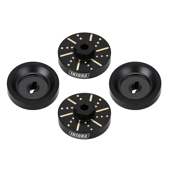 INJORA 4pcs 6g/pcs Black Wheel Weights with Wheel Hex Hubs For Axial SCX24