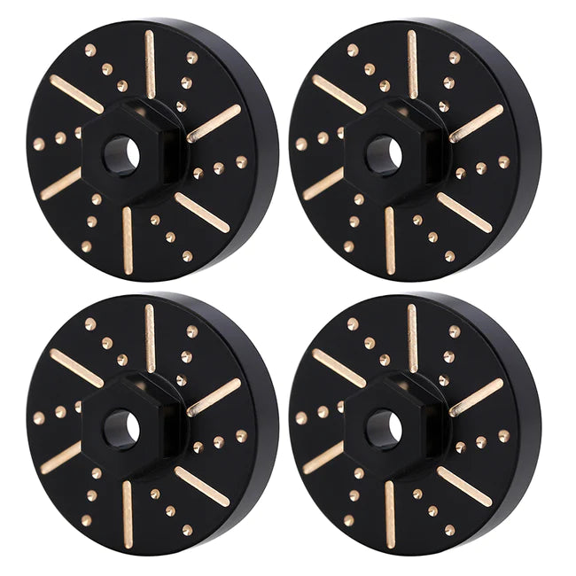 INJORA 4pcs 6g/pcs Black Wheel Weights with Wheel Hex Hubs For Axial SCX24