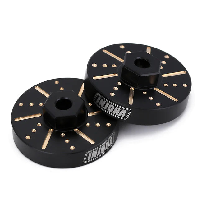 INJORA 4pcs 6g/pcs Black Wheel Weights with Wheel Hex Hubs For Axial SCX24