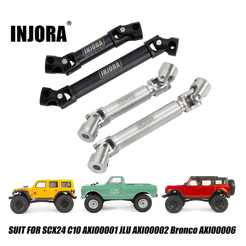 INJORA Steel Front Rear Center Drive Shafts For Axial SCX24 Chevrolet Jeep Wrangler Bronco