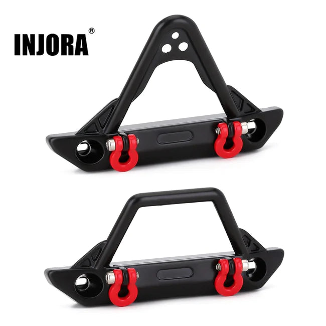 INJORA Metal Front Stinger Bumper with Lights for SCX24 Jeep Wrangler Gladiator