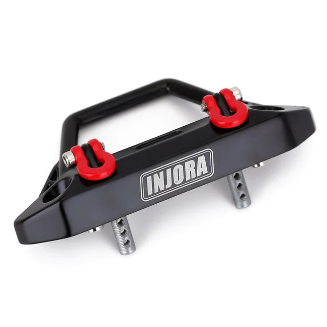 INJORA Metal Front Stinger Bumper with Lights for SCX24 Jeep Wrangler Gladiator