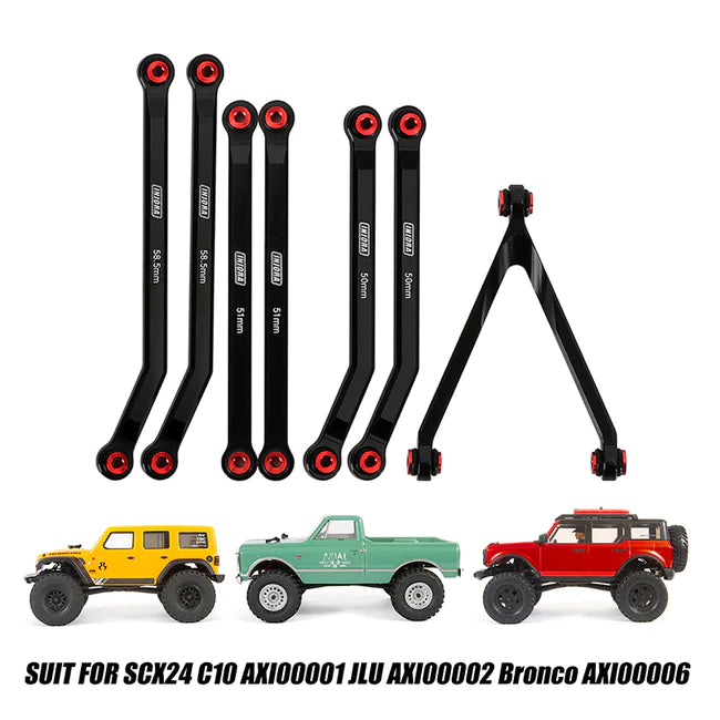 INJORA 7pcs High Clearance Chassis Links for Axial SCX24 Chevrolet Jeep Wrangler Bronco