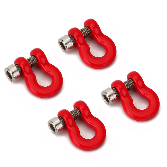 INJORA 4PCS 7*10mm Metal D-rings Tow Hook Shackles for SCX24 Bumpers