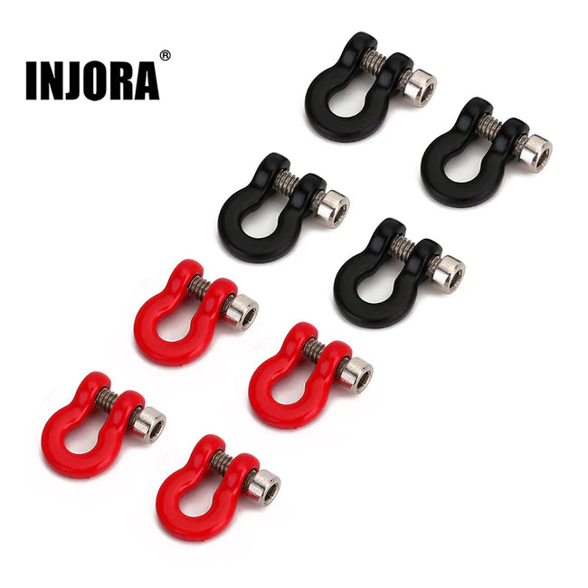 INJORA 4PCS 7*10mm Metal D-rings Tow Hook Shackles for SCX24 Bumpers