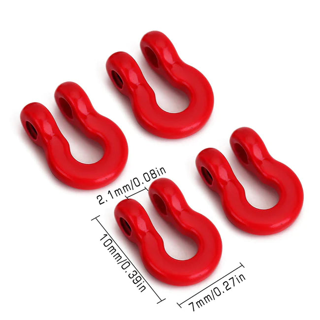 INJORA 4PCS 7*10mm Metal D-rings Tow Hook Shackles for SCX24 Bumpers