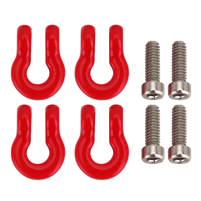 INJORA 4PCS 7*10mm Metal D-rings Tow Hook Shackles for SCX24 Bumpers