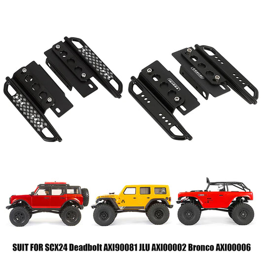 INJORA 2PCS Metal Rock Sliders Side Pedal for Axial SCX24 Jeep Wrangler Deadbolt Bronco