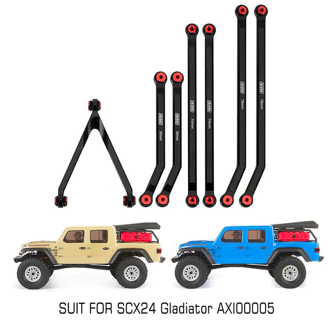 INJORA 7pcs High Clearance Aluminum Chassis Links Set for Axial SCX24 Jeep Gladiator