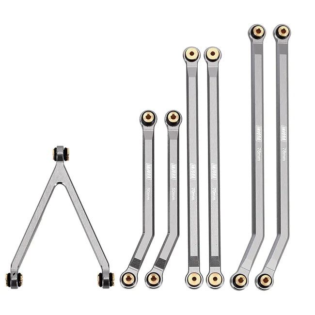 INJORA 7pcs High Clearance Aluminum Chassis Links Set for Axial SCX24 Jeep Gladiator