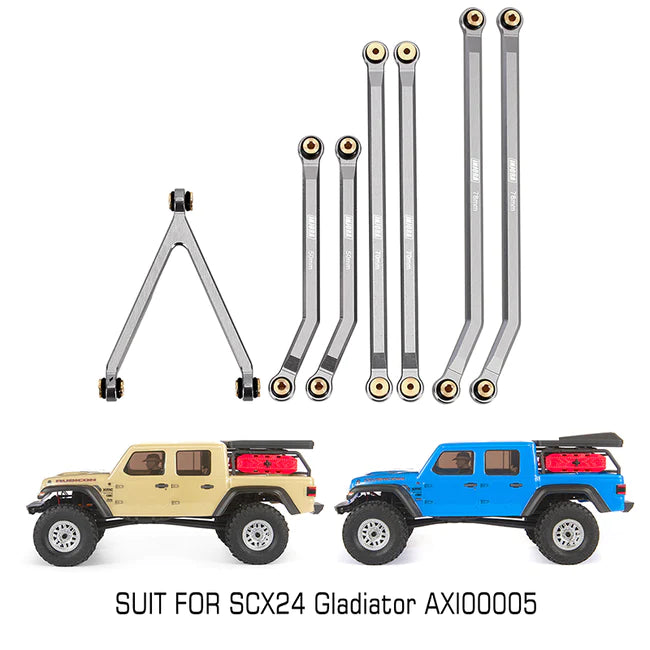 INJORA 7pcs High Clearance Aluminum Chassis Links Set for Axial SCX24 Jeep Gladiator