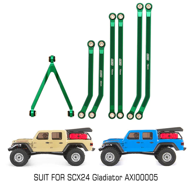 INJORA 7pcs High Clearance Aluminum Chassis Links Set for Axial SCX24 Jeep Gladiator