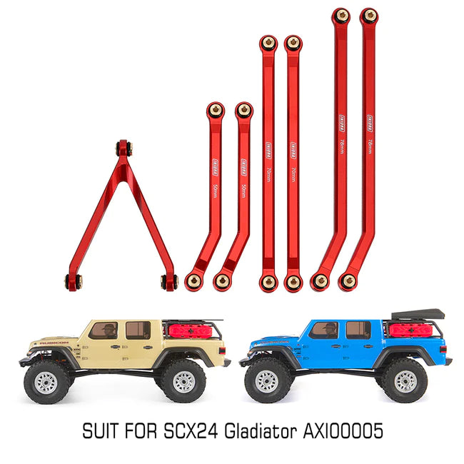 INJORA 7pcs High Clearance Aluminum Chassis Links Set for Axial SCX24 Jeep Gladiator