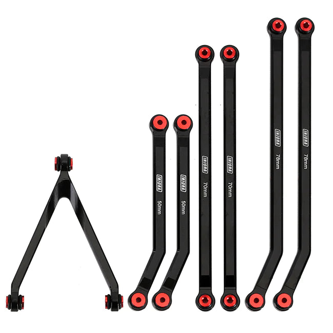 INJORA 7pcs High Clearance Aluminum Chassis Links Set for Axial SCX24 Jeep Gladiator