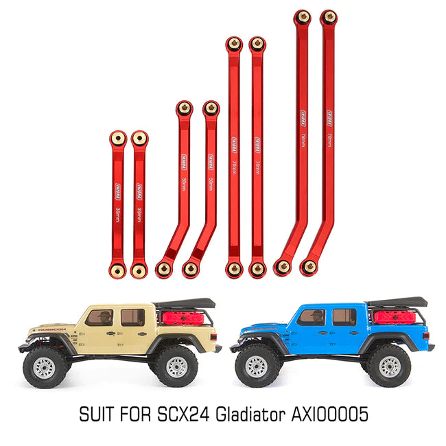 INJORA 8PCS Aluminum High Clearance 4 Links Kit for Axial SCX24 Jeep Gladiator