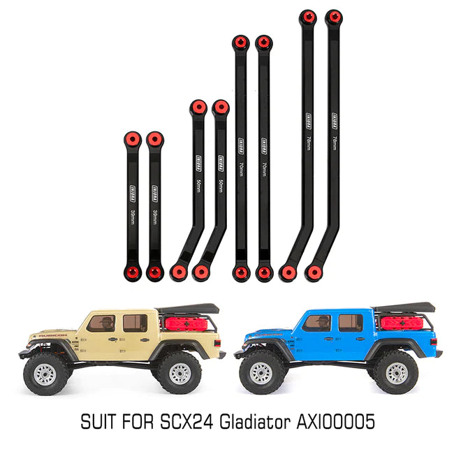 INJORA 8PCS Aluminum High Clearance 4 Links Kit for Axial SCX24 Jeep Gladiator