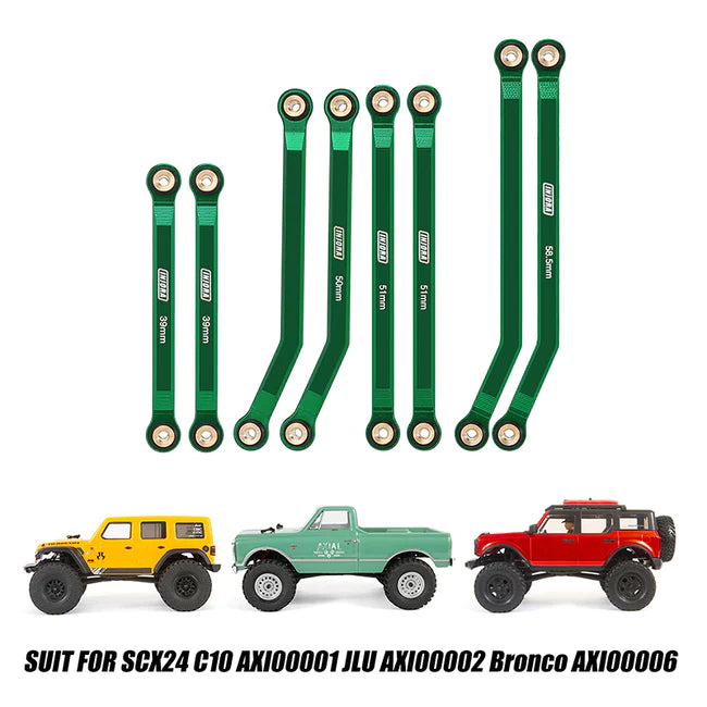 INJORA 8PCS Aluminum High Clearance 4 Links Set for Axial SCX24 C10 Jeep Wrangler Bronco