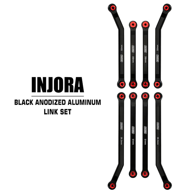 INJORA 8PCS Aluminum High Clearance 4 Links Set for Axial SCX24 C10 Jeep Wrangler Bronco