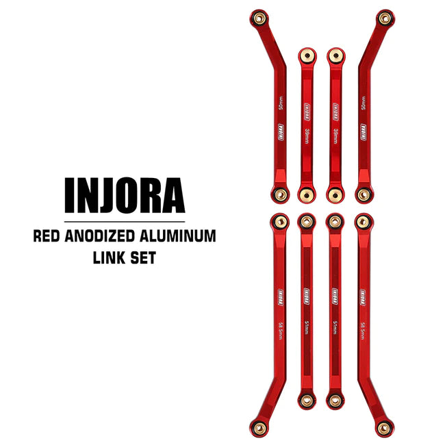 INJORA 8PCS Aluminum High Clearance 4 Links Set for Axial SCX24 C10 Jeep Wrangler Bronco