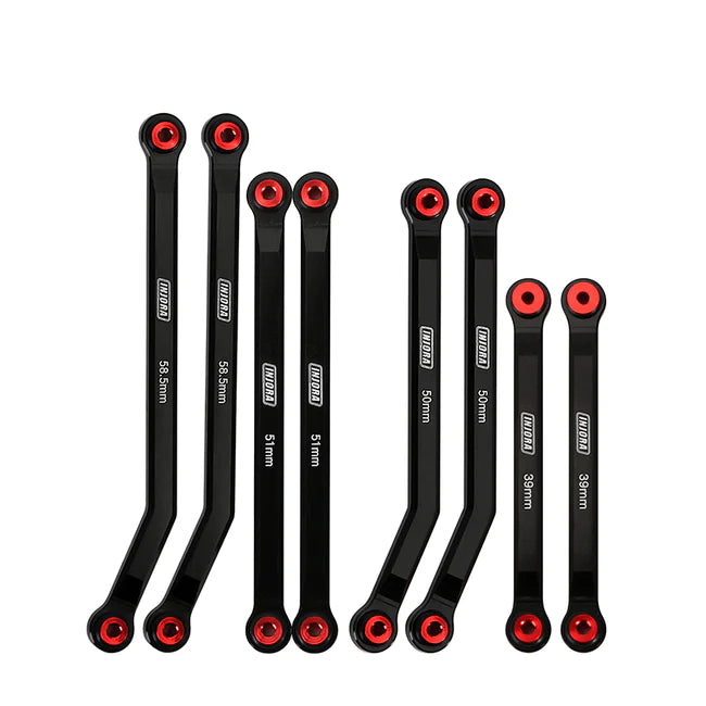 INJORA 8PCS Aluminum High Clearance 4 Links Set for Axial SCX24 C10 Jeep Wrangler Bronco