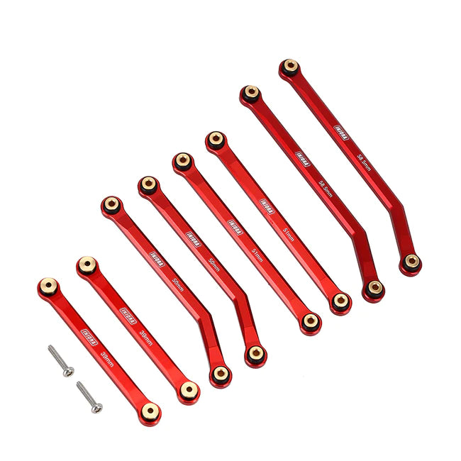 INJORA 8PCS Aluminum High Clearance 4 Links Set for Axial SCX24 C10 Jeep Wrangler Bronco