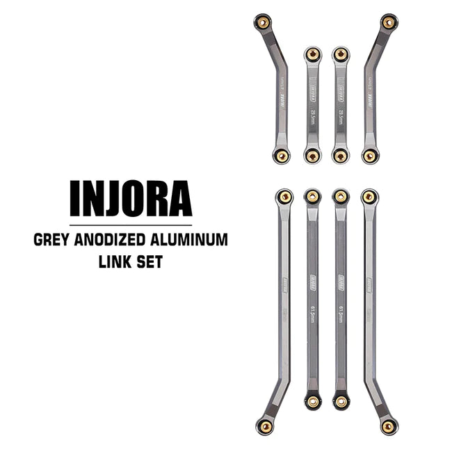 INJORA 8PCS Aluminum High Clearance 4 Links Set for Axial SCX24 Deadbolt Betty