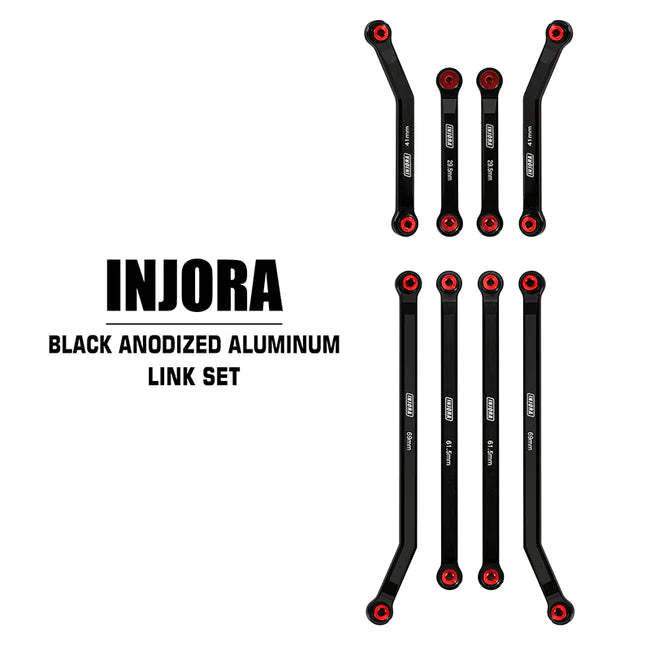 INJORA 8PCS Aluminum High Clearance 4 Links Set for Axial SCX24 Deadbolt Betty