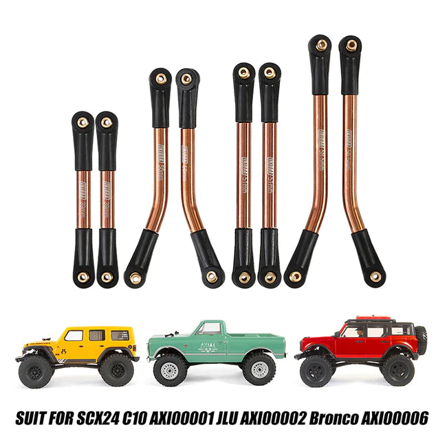 INJORA 8PCS Stainless Steel High Clearance 4 Links Set for Axial SCX24 C10 Jeep Wrangler Bronco