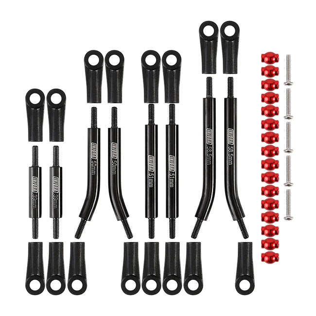 INJORA 8PCS Stainless Steel High Clearance 4 Links Set for Axial SCX24 C10 Jeep Wrangler Bronco