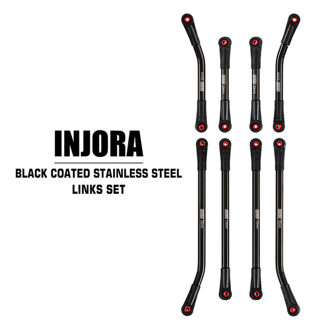 INJORA 8PCS Stainless Steel High Clearance 4 Links Set for Axial SCX24 Jeep Gladiator