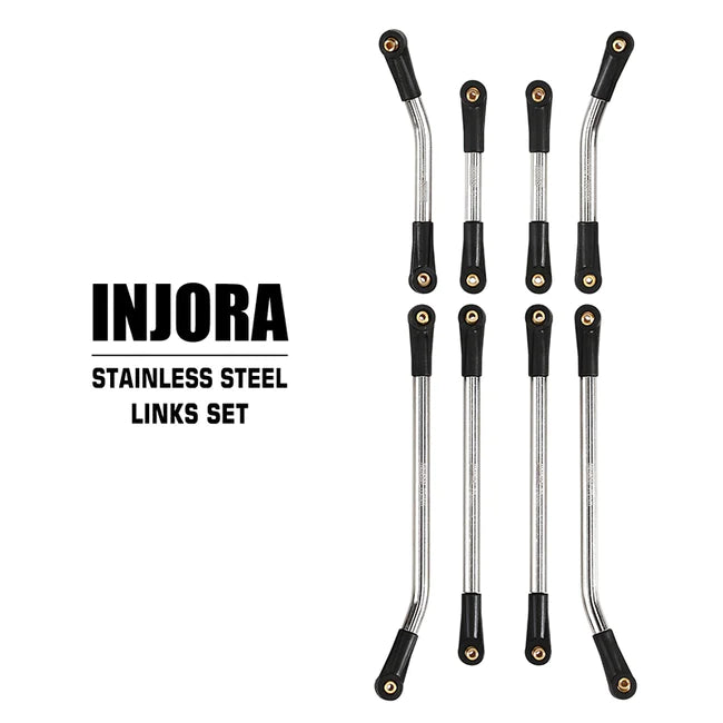 INJORA 8PCS Stainless Steel High Clearance 4 Links Set for Axial SCX24 Jeep Gladiator