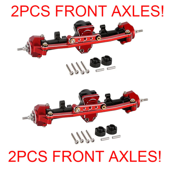 INJORA +4mm Extended Aluminum Front Rear Axles Set for Axial SCX24 Upgrades